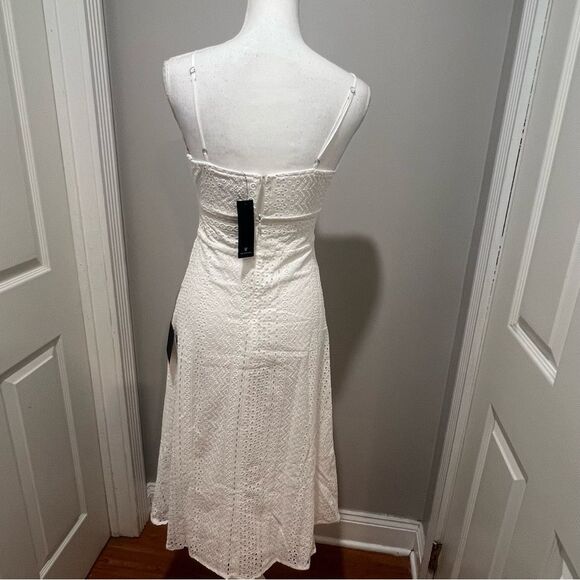 NWT Lulus White Eyelet Embroidered Cutout Midi Dress womens size XS - Picture 12 of 13